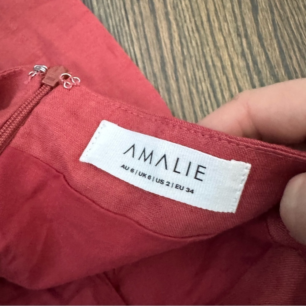 Showpo Amalie The Label Linen Puff Sleeve Crop Top & Skirt Set 2US - Picture 10 of 11